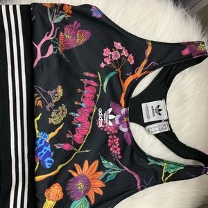 Adidas floral crop top/sports bra
